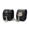 PU Leather Handcuff Toy With Lock - Image 3