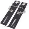 PU Leather Handcuff Toy With Lock - Image 8